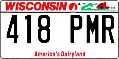 WI license plate 418PMR
