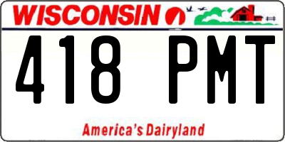 WI license plate 418PMT