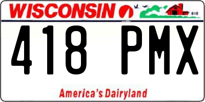 WI license plate 418PMX