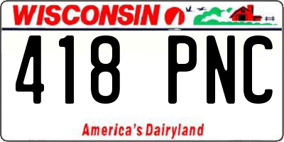 WI license plate 418PNC