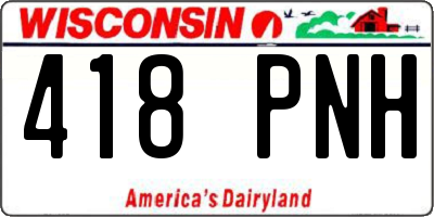 WI license plate 418PNH