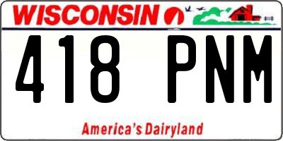 WI license plate 418PNM