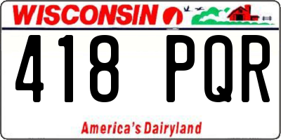 WI license plate 418PQR