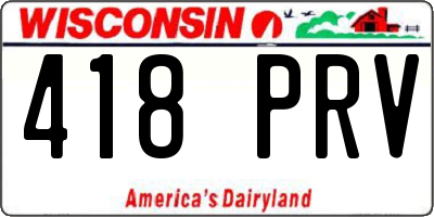WI license plate 418PRV