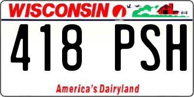 WI license plate 418PSH