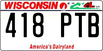 WI license plate 418PTB