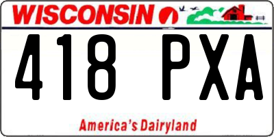 WI license plate 418PXA