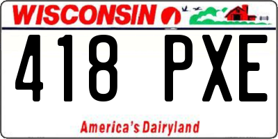 WI license plate 418PXE