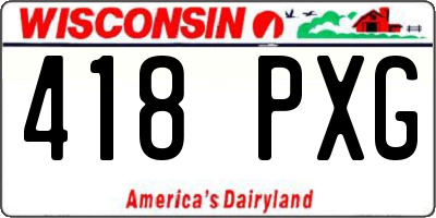 WI license plate 418PXG