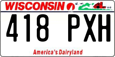 WI license plate 418PXH