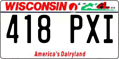 WI license plate 418PXI