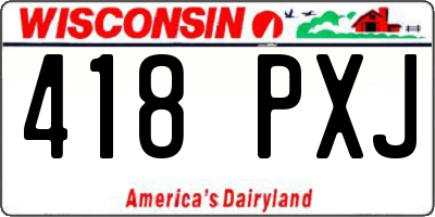 WI license plate 418PXJ