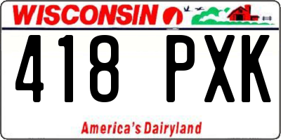 WI license plate 418PXK