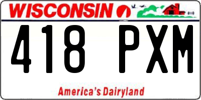 WI license plate 418PXM