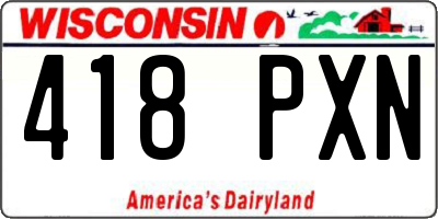 WI license plate 418PXN