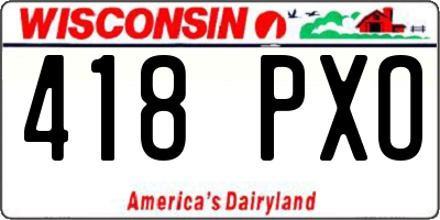 WI license plate 418PXO