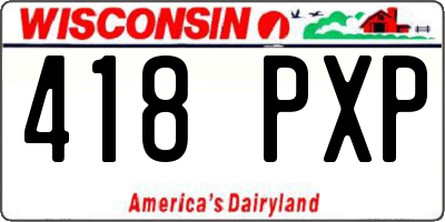 WI license plate 418PXP