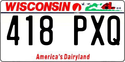 WI license plate 418PXQ