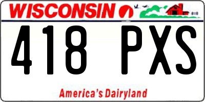 WI license plate 418PXS