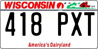 WI license plate 418PXT