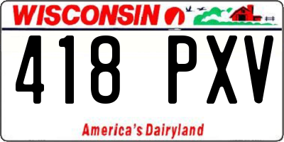 WI license plate 418PXV