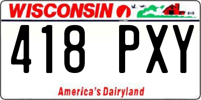 WI license plate 418PXY