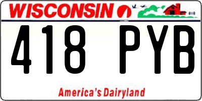 WI license plate 418PYB