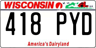 WI license plate 418PYD