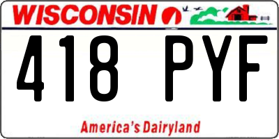 WI license plate 418PYF