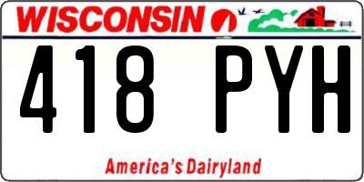 WI license plate 418PYH