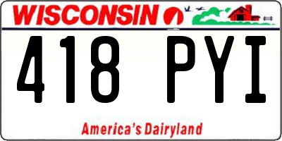 WI license plate 418PYI
