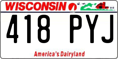 WI license plate 418PYJ