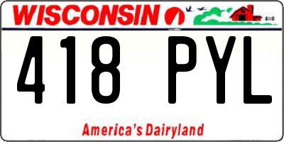 WI license plate 418PYL