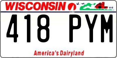 WI license plate 418PYM