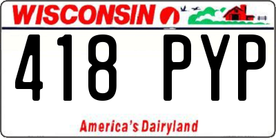 WI license plate 418PYP