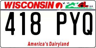 WI license plate 418PYQ