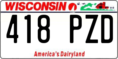 WI license plate 418PZD