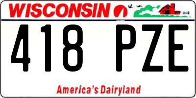 WI license plate 418PZE