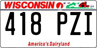 WI license plate 418PZI