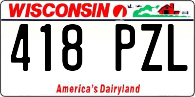 WI license plate 418PZL
