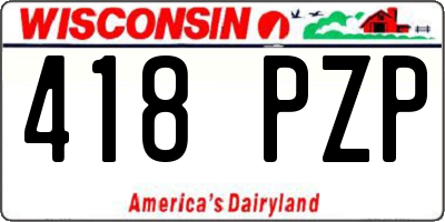 WI license plate 418PZP