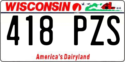 WI license plate 418PZS