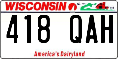 WI license plate 418QAH