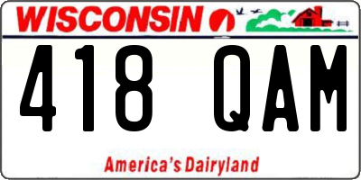 WI license plate 418QAM