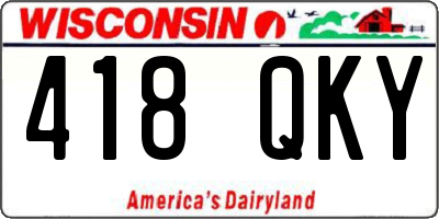 WI license plate 418QKY