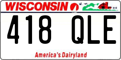 WI license plate 418QLE