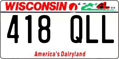 WI license plate 418QLL