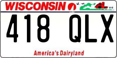 WI license plate 418QLX