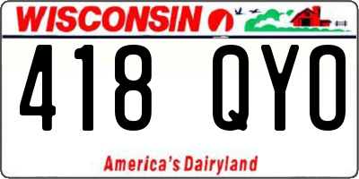 WI license plate 418QYO