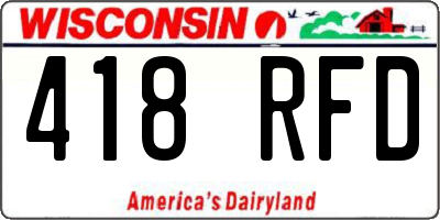 WI license plate 418RFD